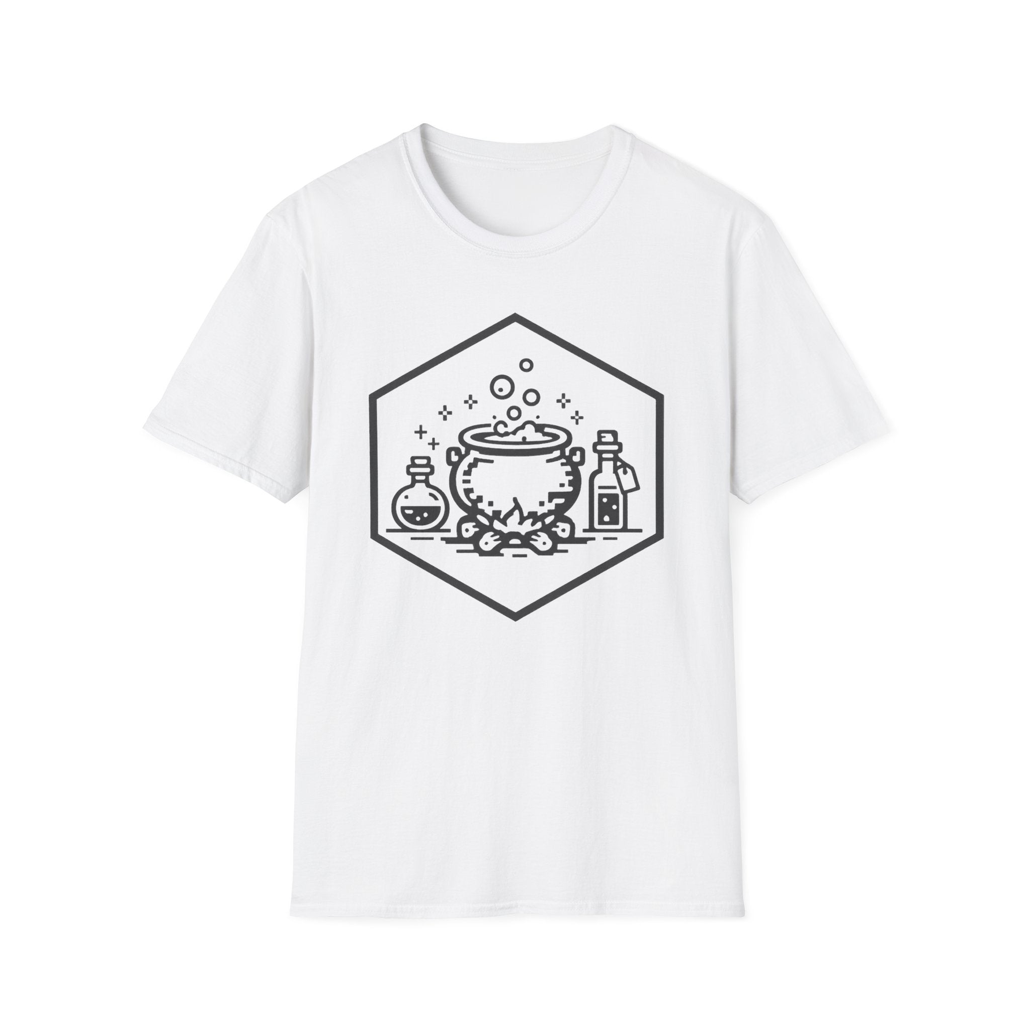 Witch Cauldron T‑Shirt - Hexagon Alchemist Graphic Tee