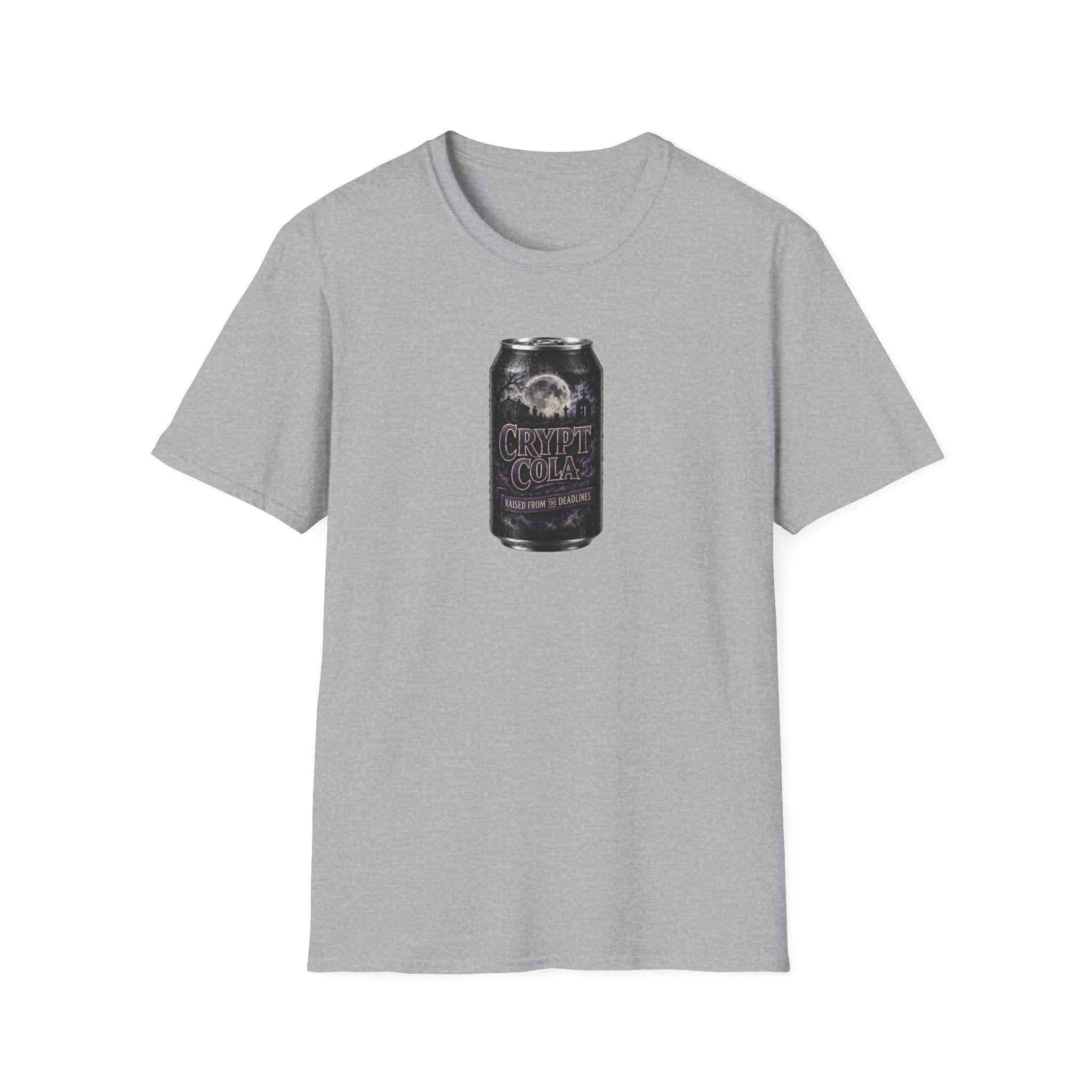 Crypt Cola T-Shirt — Retro Gothic Soda Can Tee