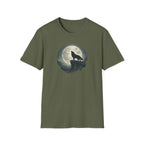 'Stay Wild' Wolf Howling at Moon T‑Shirt - Wilderness Moonlight Graphic Tee