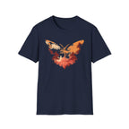 Butterfly Sunset T‑Shirt - Surreal Fantasy Silhouette