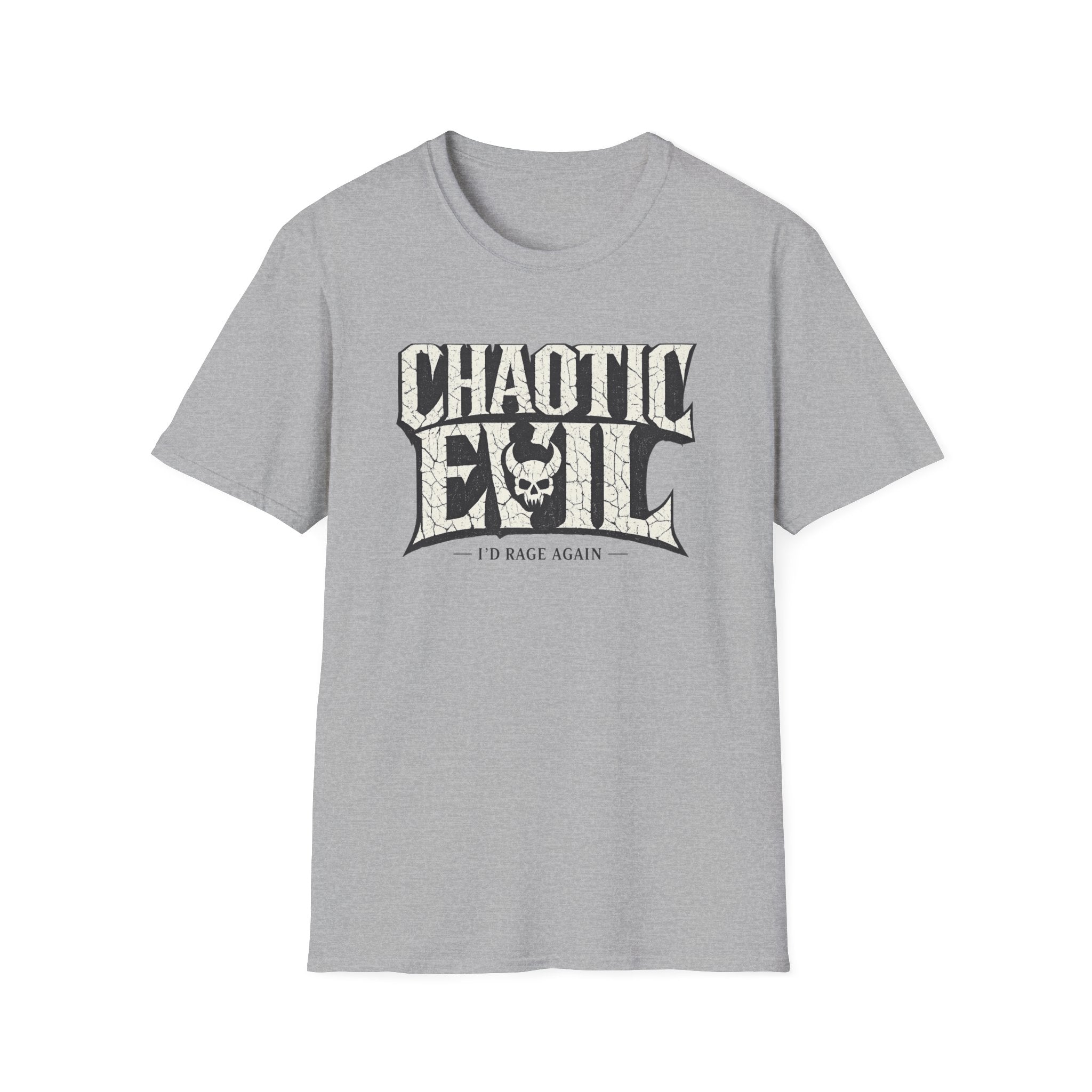 Chaotic Evil Skull T-Shirt - D&D Inspired Gothic Roleplay Tee