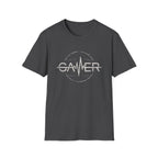 Gamer Heartbeat T‑Shirt — Retro Pulse White Writing Gaming Tee