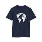 Earth Globe T-Shirt — Minimal White World Tee