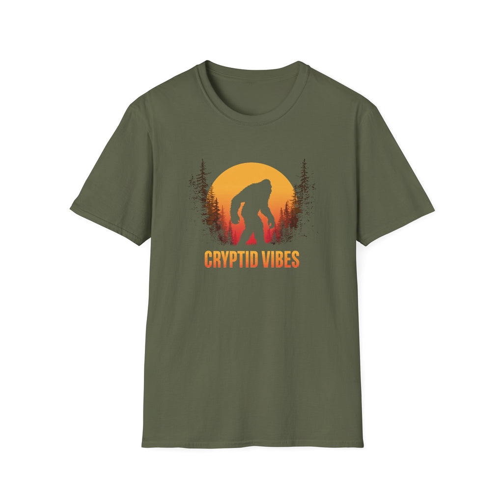 Cryptid Vibes T-Shirt — Bigfoot Sunset Graphic Tee