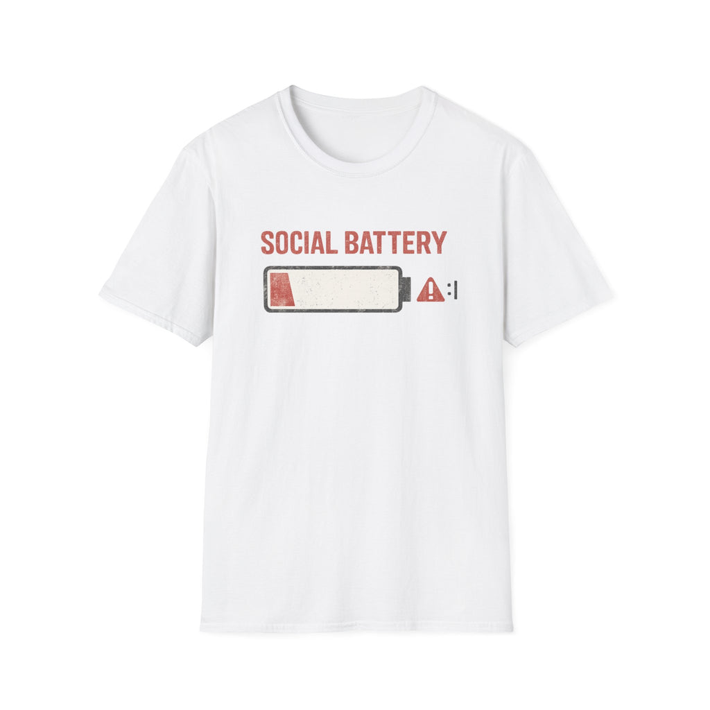 Social Battery Low Funny Introvert Graphic T-Shirt