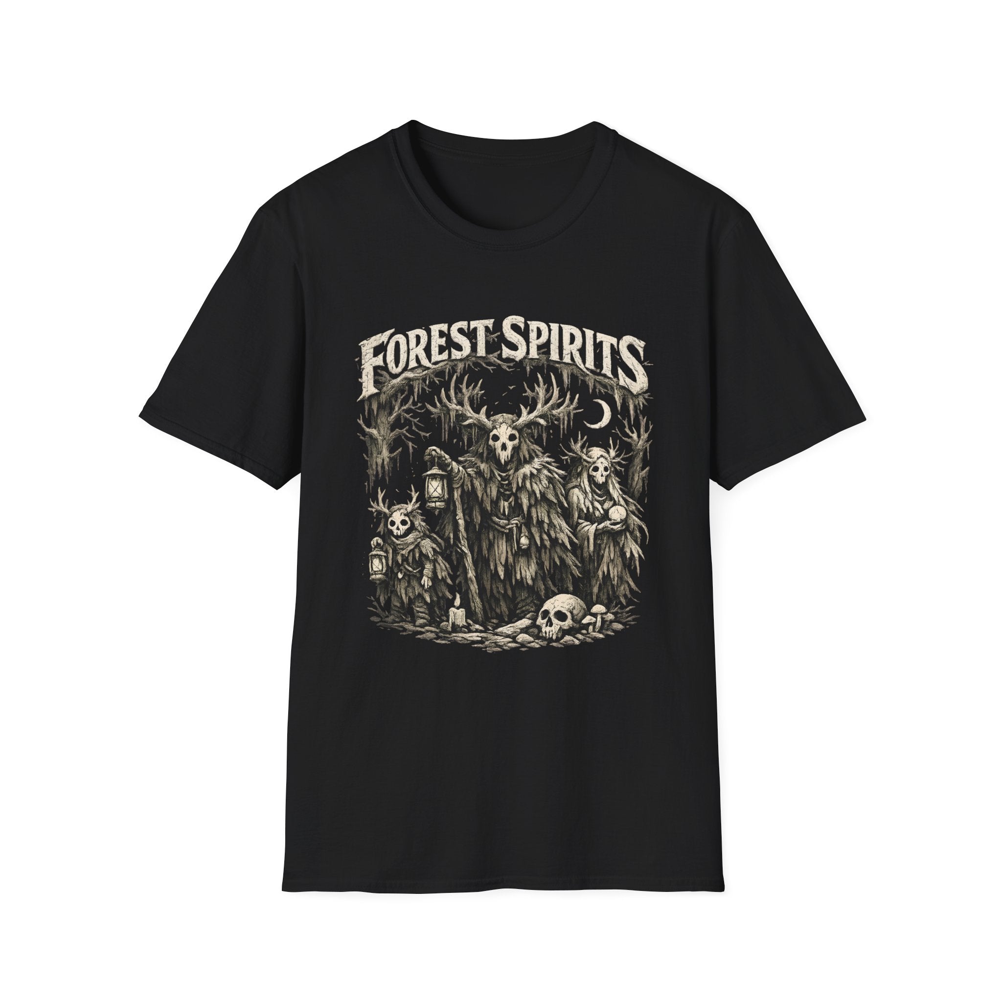 Forest Spirits T-Shirt - Cryptid Woodland Skull Graphic Tee