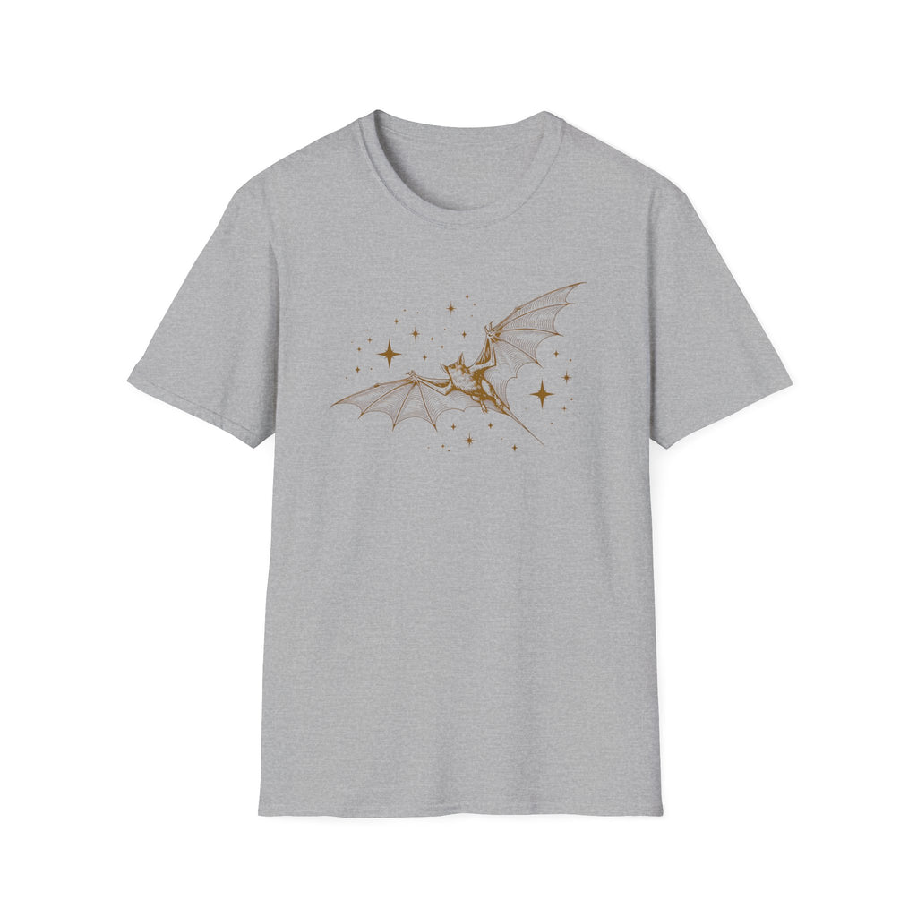Bat & Stars Graphic T-Shirt — Vintage Moonlight Bat Tee