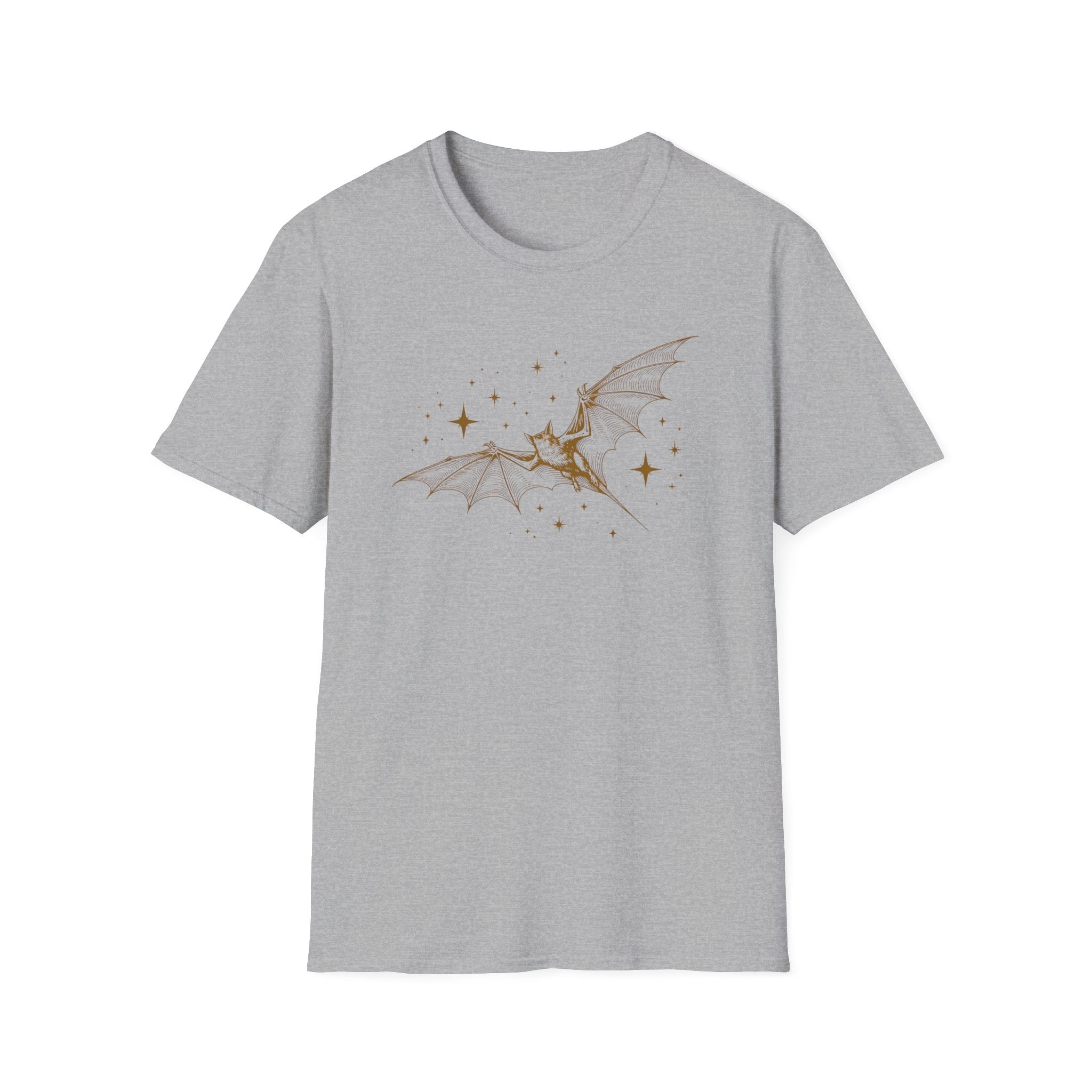 Bat & Stars Graphic T-Shirt — Vintage Moonlight Bat Tee