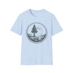 Nature Moon T-Shirt — Pine Tree Circle Graphic