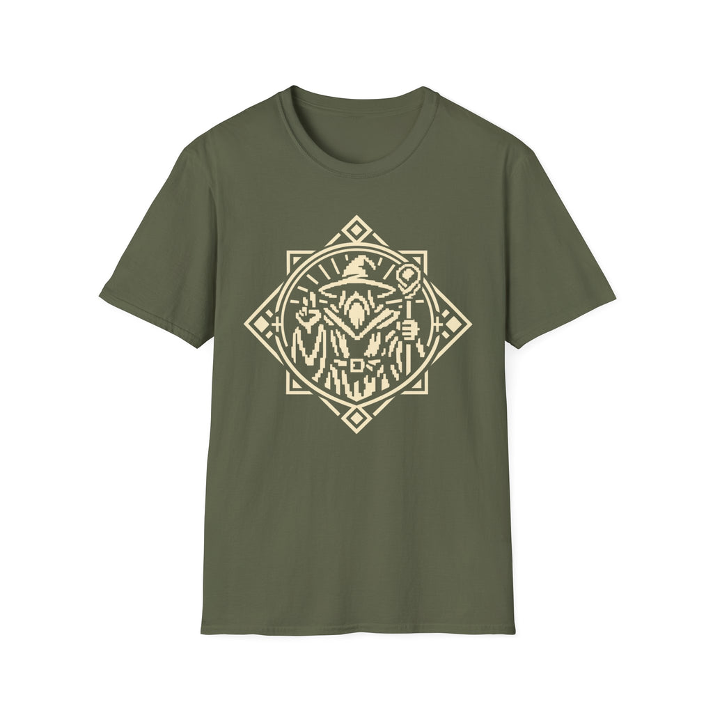 Mystic Wizard T-Shirt - Geometric Arcane Mage Design