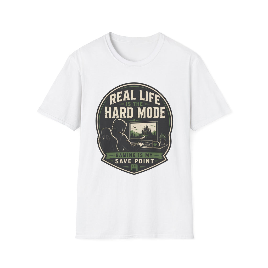 “Real Life is the Hard Mode” Retro Gamer Tee