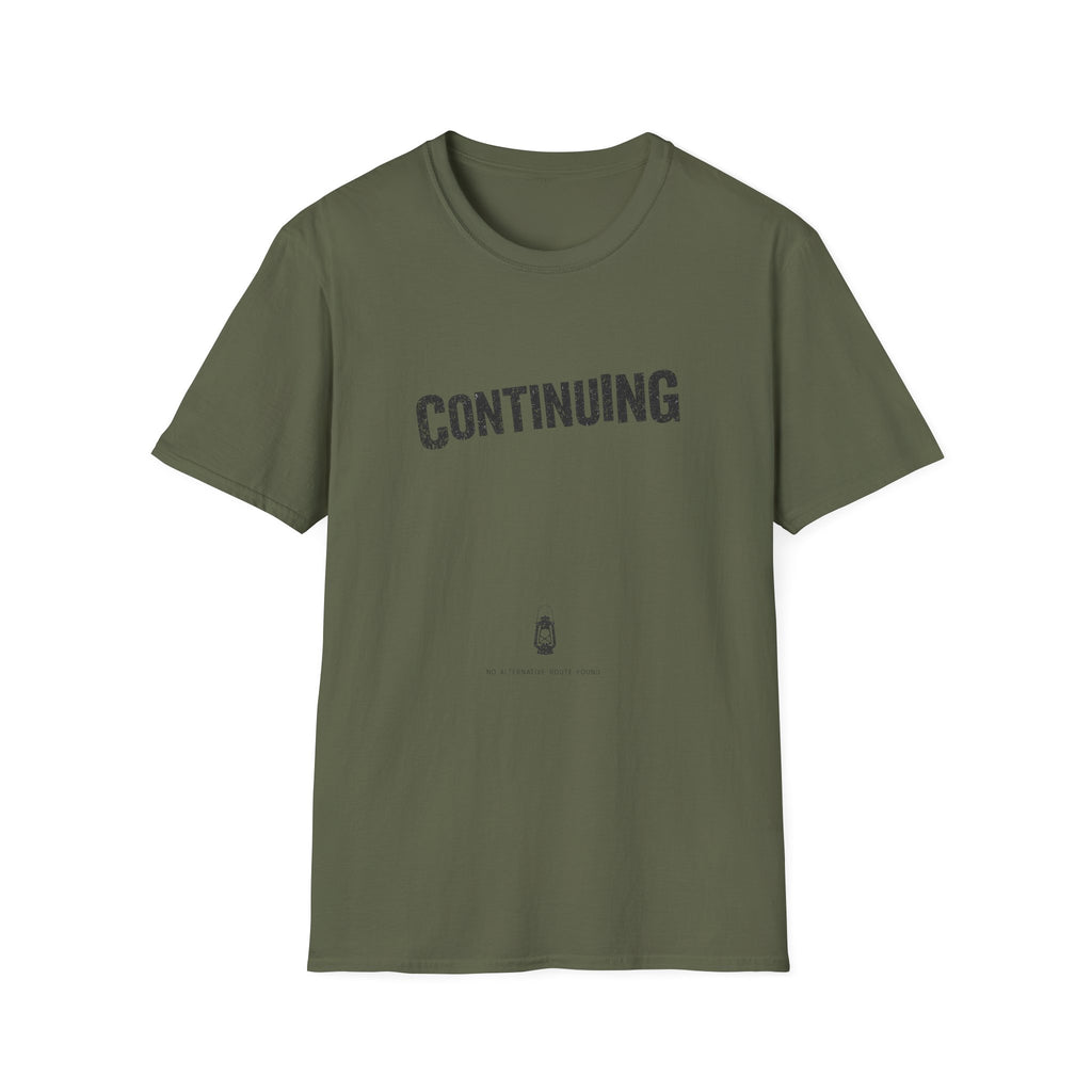 Continuing T-Shirt - Minimalist Gamer Term Tee for Resilience & Recovery
