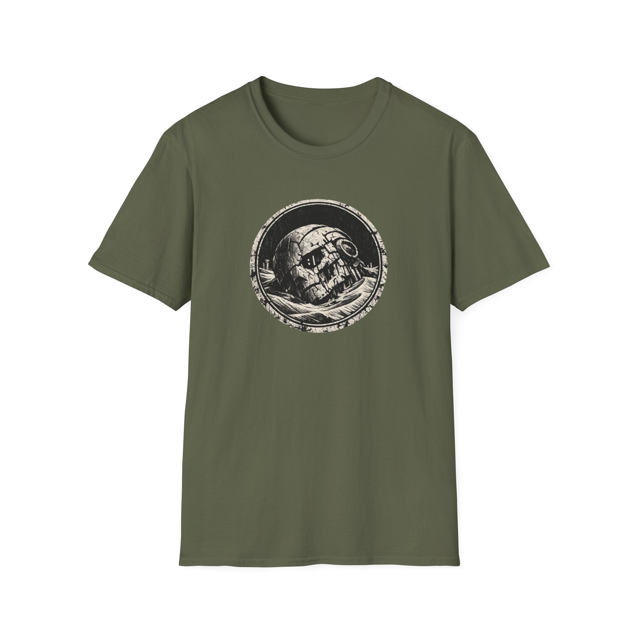 Buried Robot T‑Shirt – Vintage Space Helmet Graphic Tee