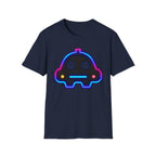 Neon Robot Tee - Retro Glowing Cute Bot Graphic T-Shirt