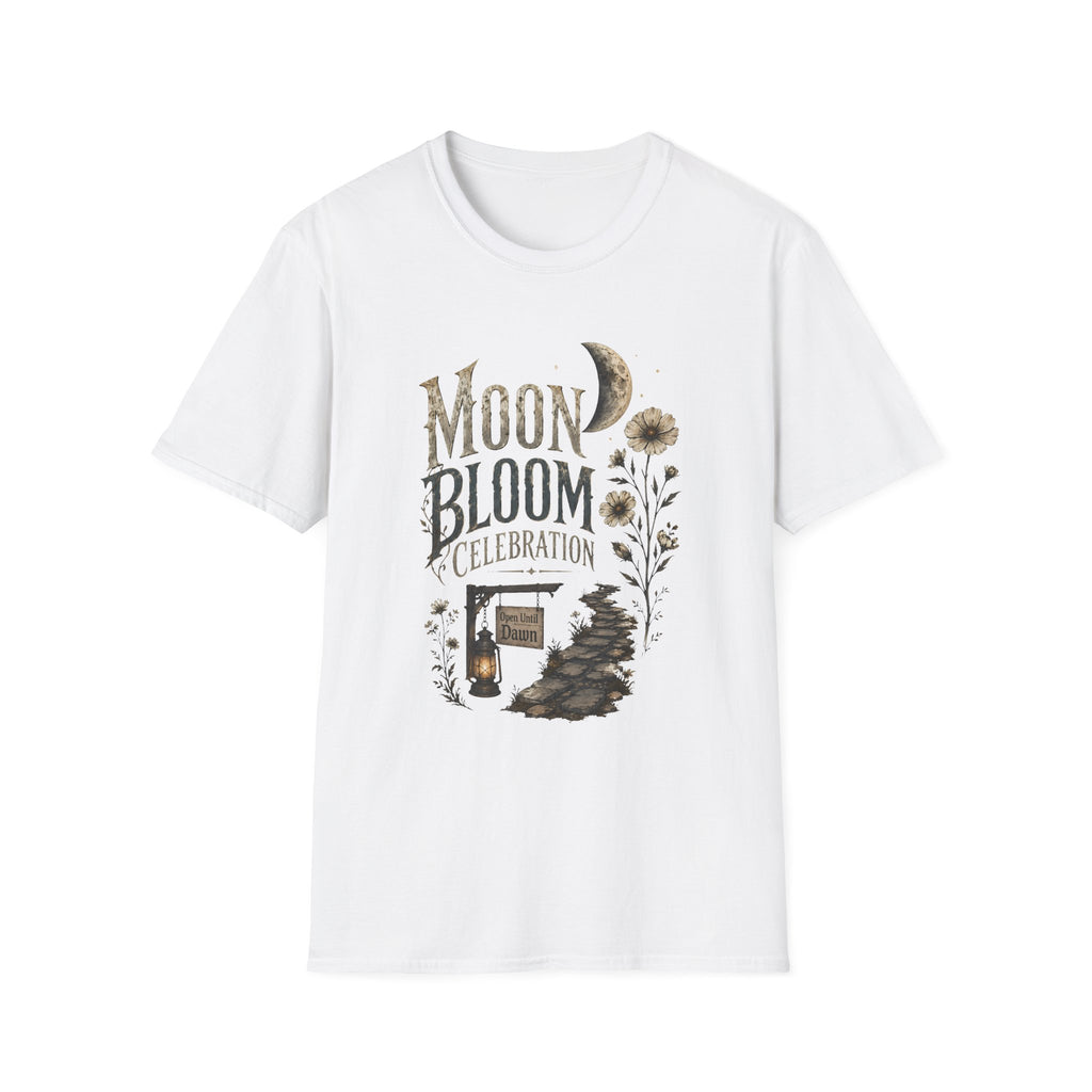 Moon Bloom Celebration T-Shirt - Celestial Floral Tee