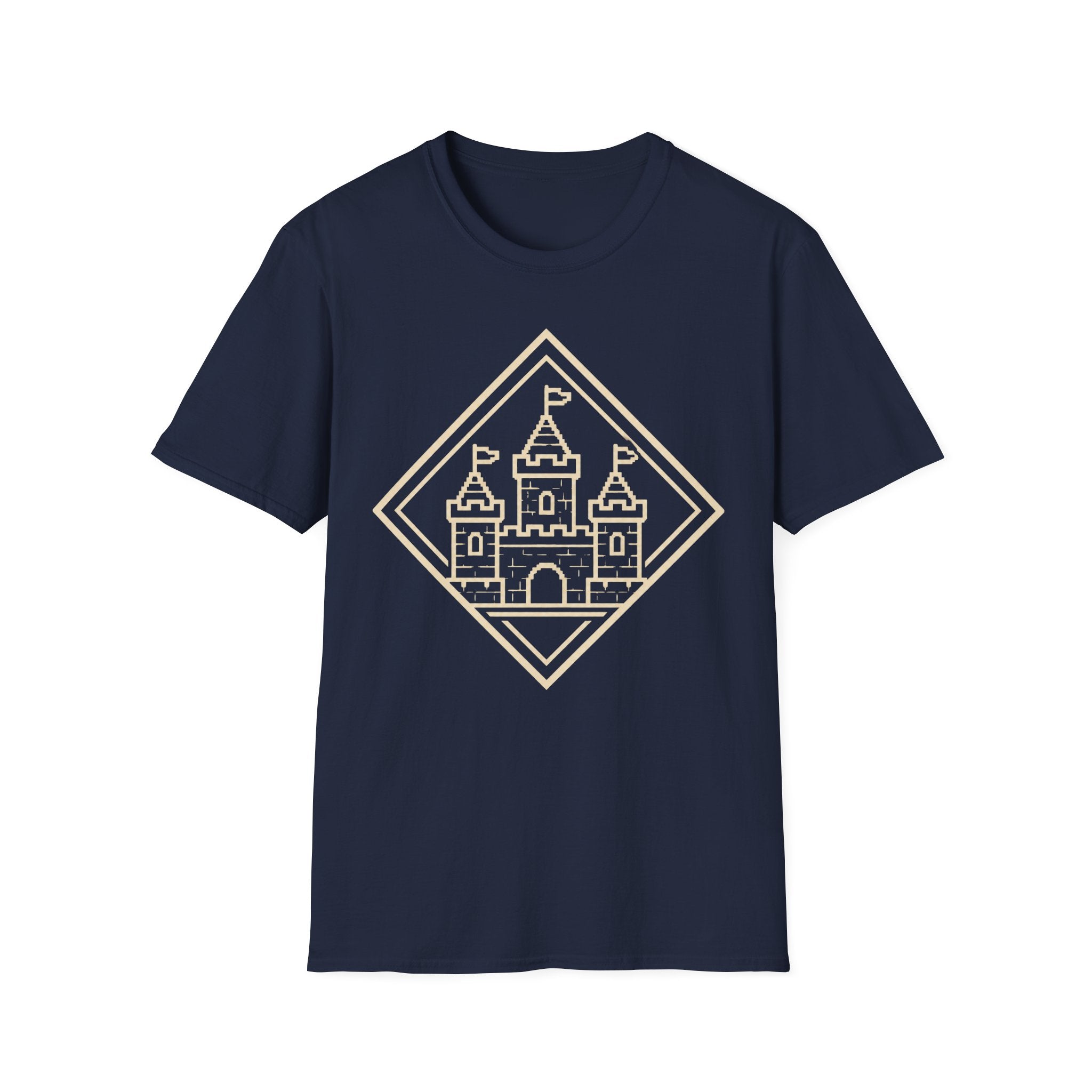 Castle Graphic T-Shirt - Retro Flagged Castle Logo Tee