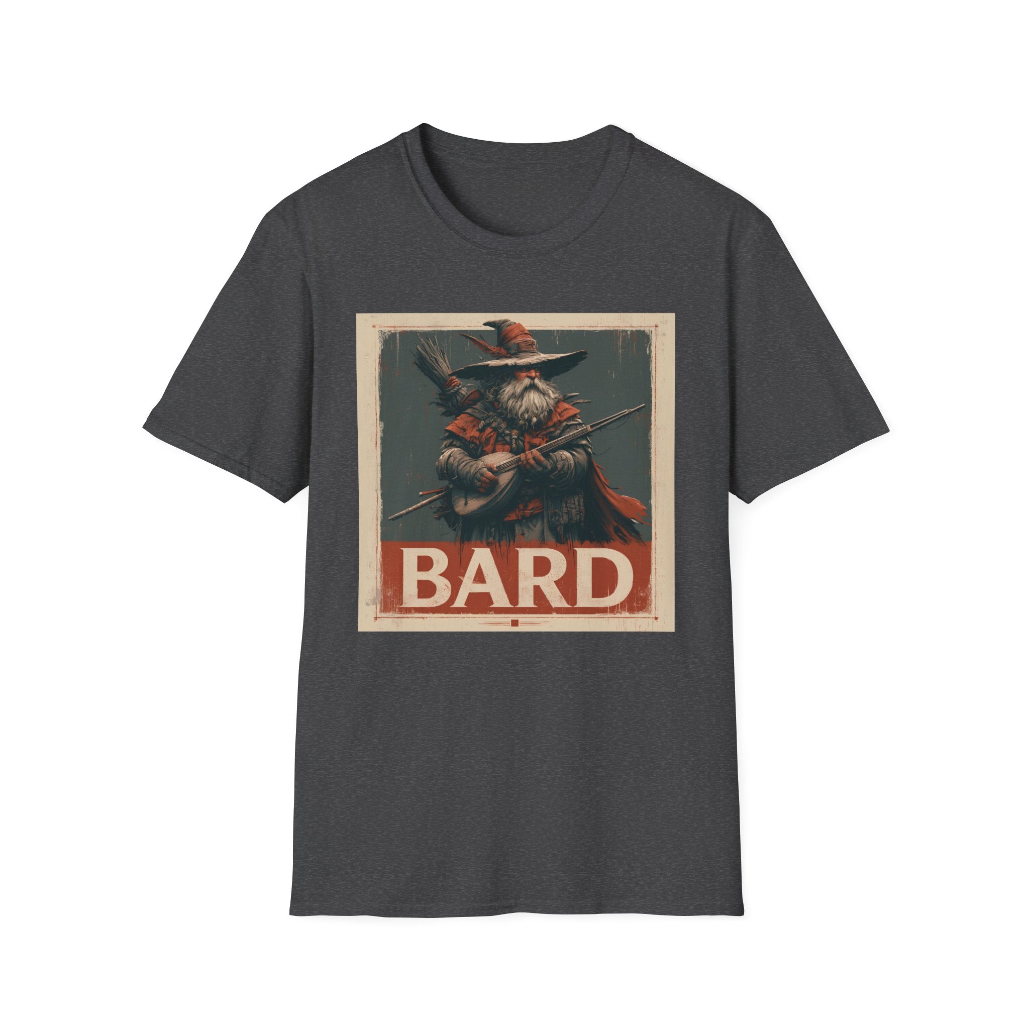 Bard Graphic T-Shirt — Vintage Fantasy Bard Design