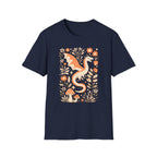 Whimsical Floral Dragon T-Shirt - Mushroom Garden Graphic Tee