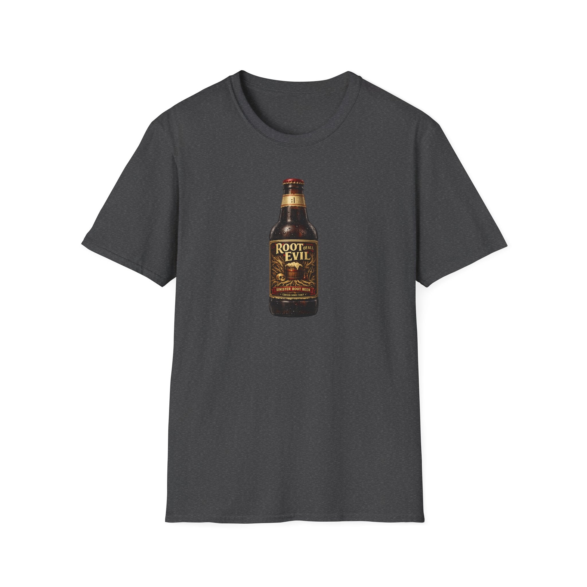 Root of All Evil Vintage Root Beer Bottle T-Shirt