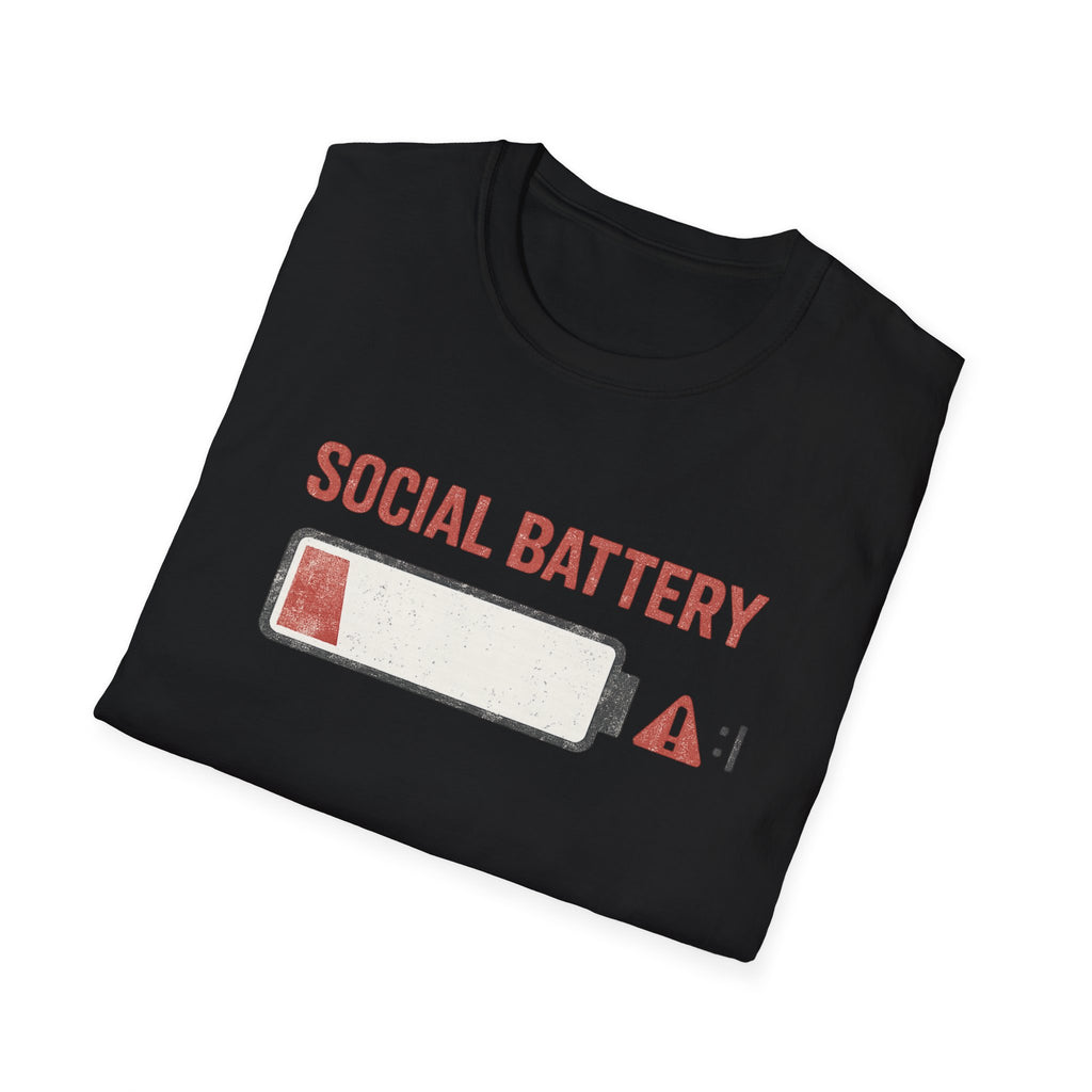 Social Battery Low Funny Introvert Graphic T-Shirt