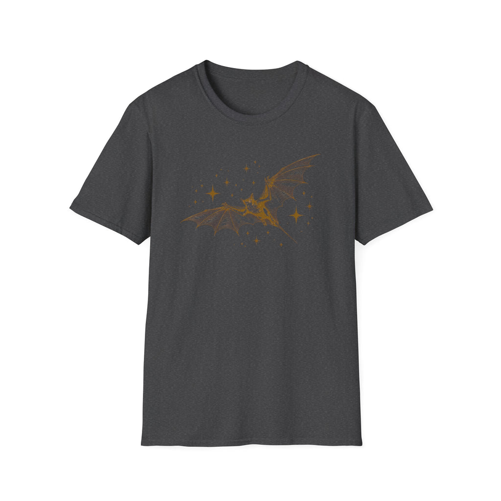 Bat & Stars Graphic T-Shirt — Vintage Moonlight Bat Tee