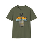 "SAVE FILE. PROTECTED." Lanyard Badge Graphic T-Shirt