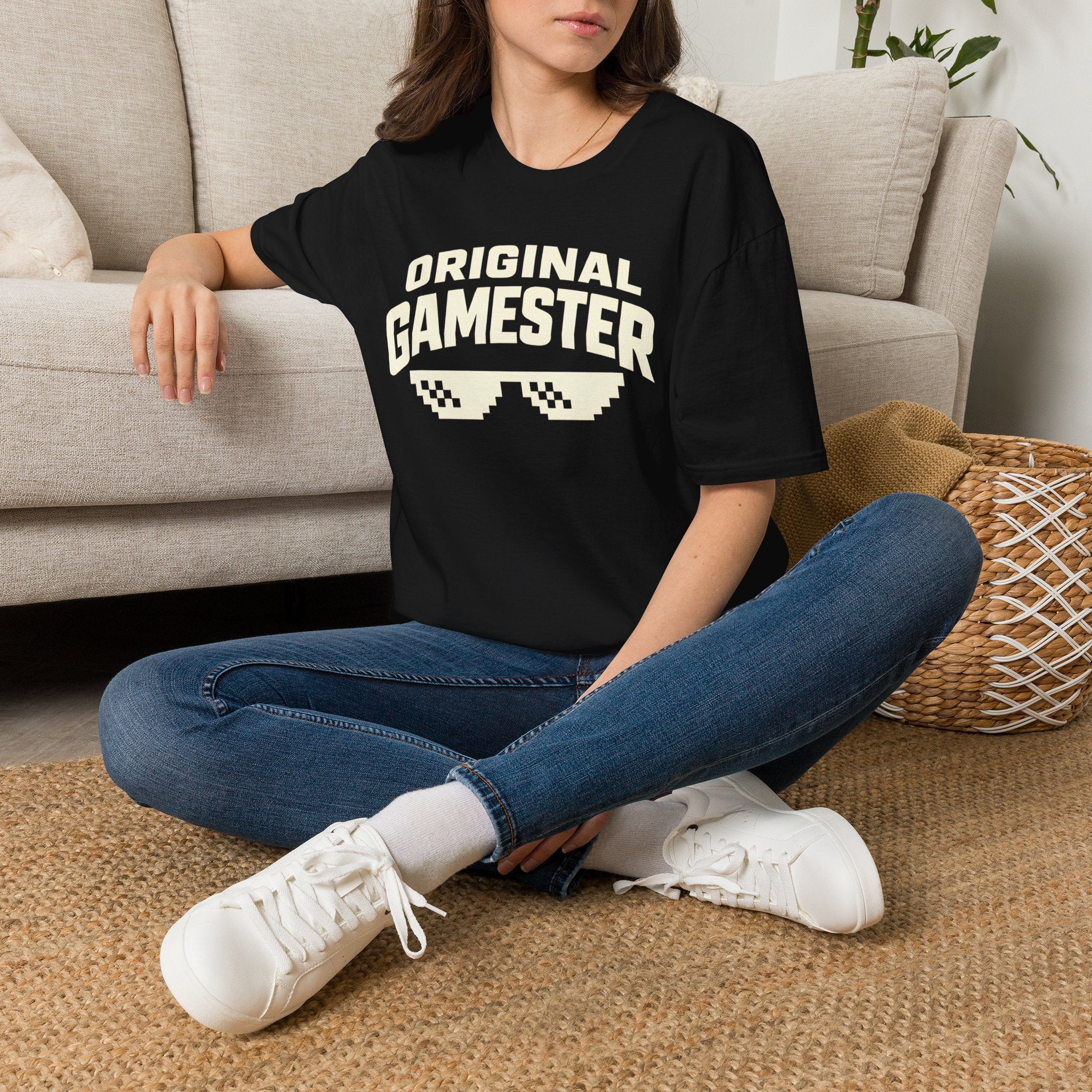 Original Gamester T-Shirt — Retro Pixel Sunglasses Gaming Tee