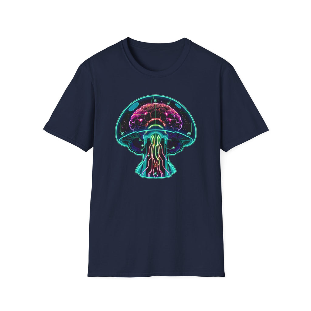 Neon Brain Jellyfish T-Shirt - Mother Brain Inspired Sci‑Fi Graphic Tee