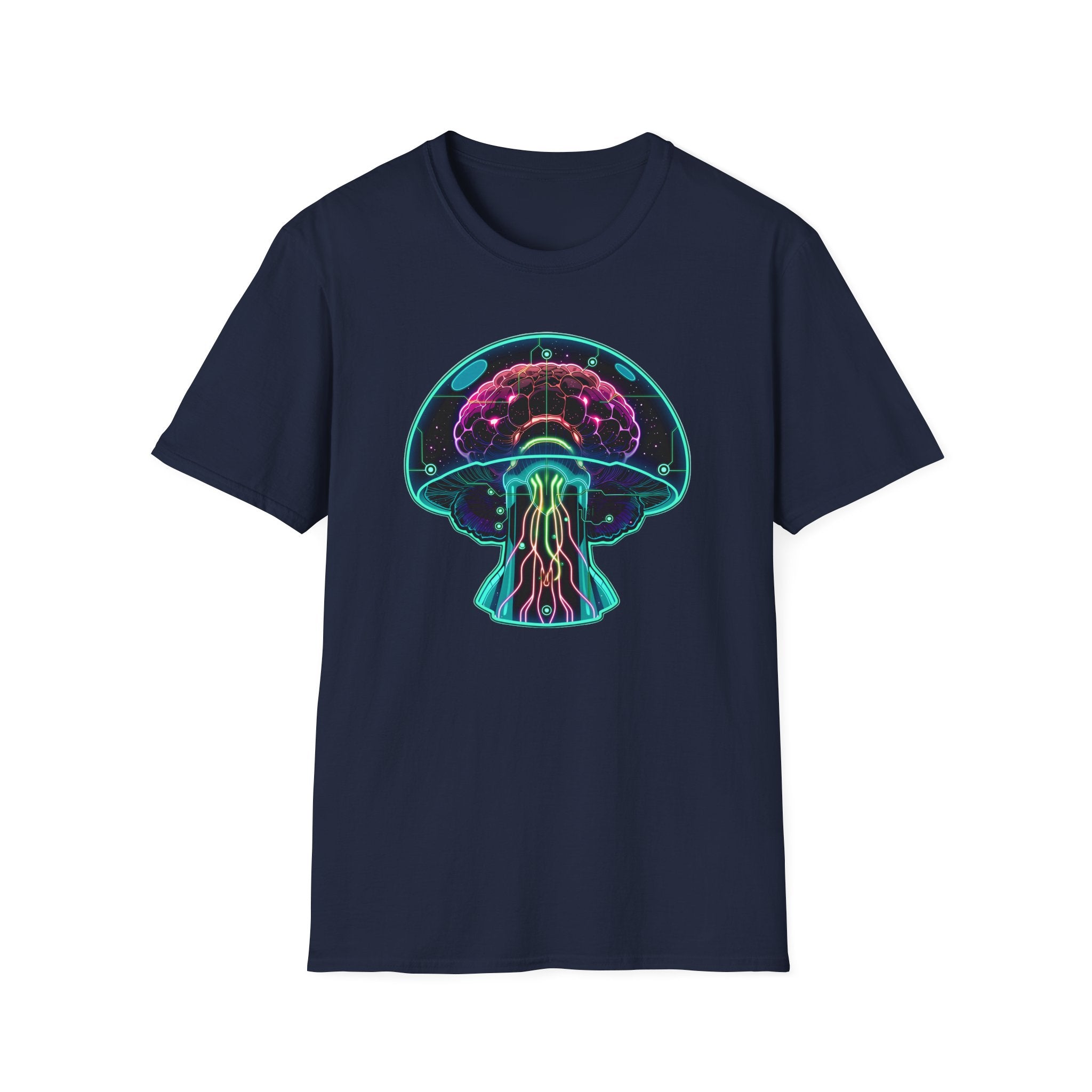 Neon Brain Jellyfish T-Shirt - Mother Brain Inspired Sci‑Fi Graphic Tee