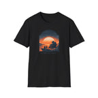 'Waiting For Signal' Astronaut Graphic T-Shirt - Retro Radio Sunset