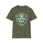 Survive The Week Shield T‑Shirt - Adventure Objective Updated Graphic Tee