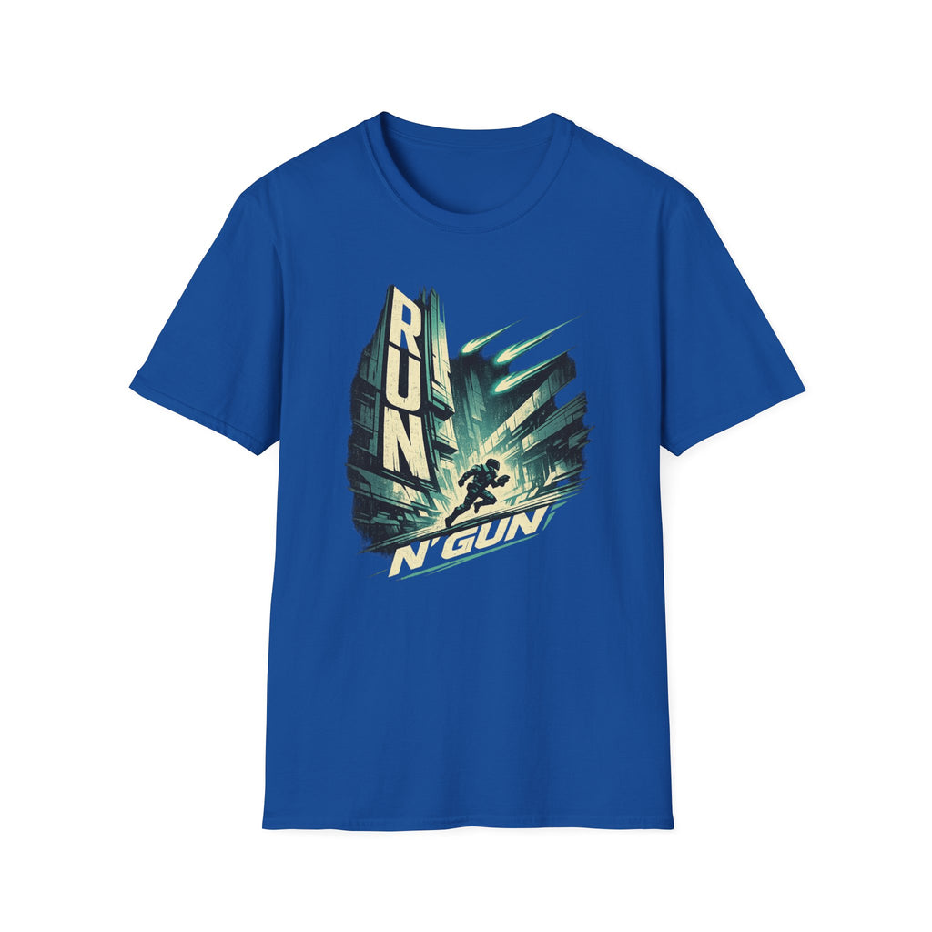 Run N' Gun T-Shirt - Retro Arcade Shooter Graphic Tee