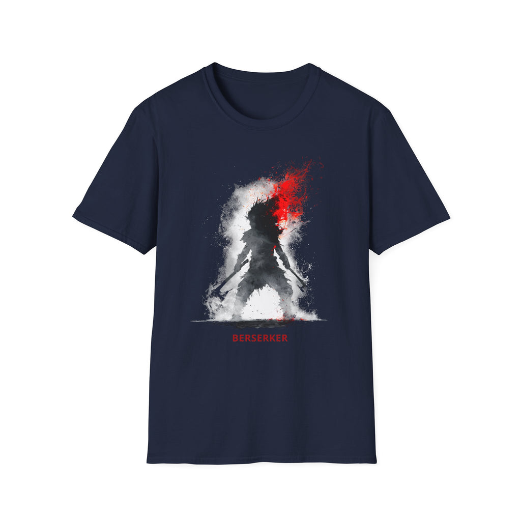 Berserker Silhouette Tee - Red & White Smoke Rage Graphic T-Shirt