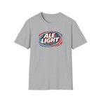 Ale Light (Respawn Responsibly) Parody Logo Graphic T-Shirt — Vintage Beer Logo Tee