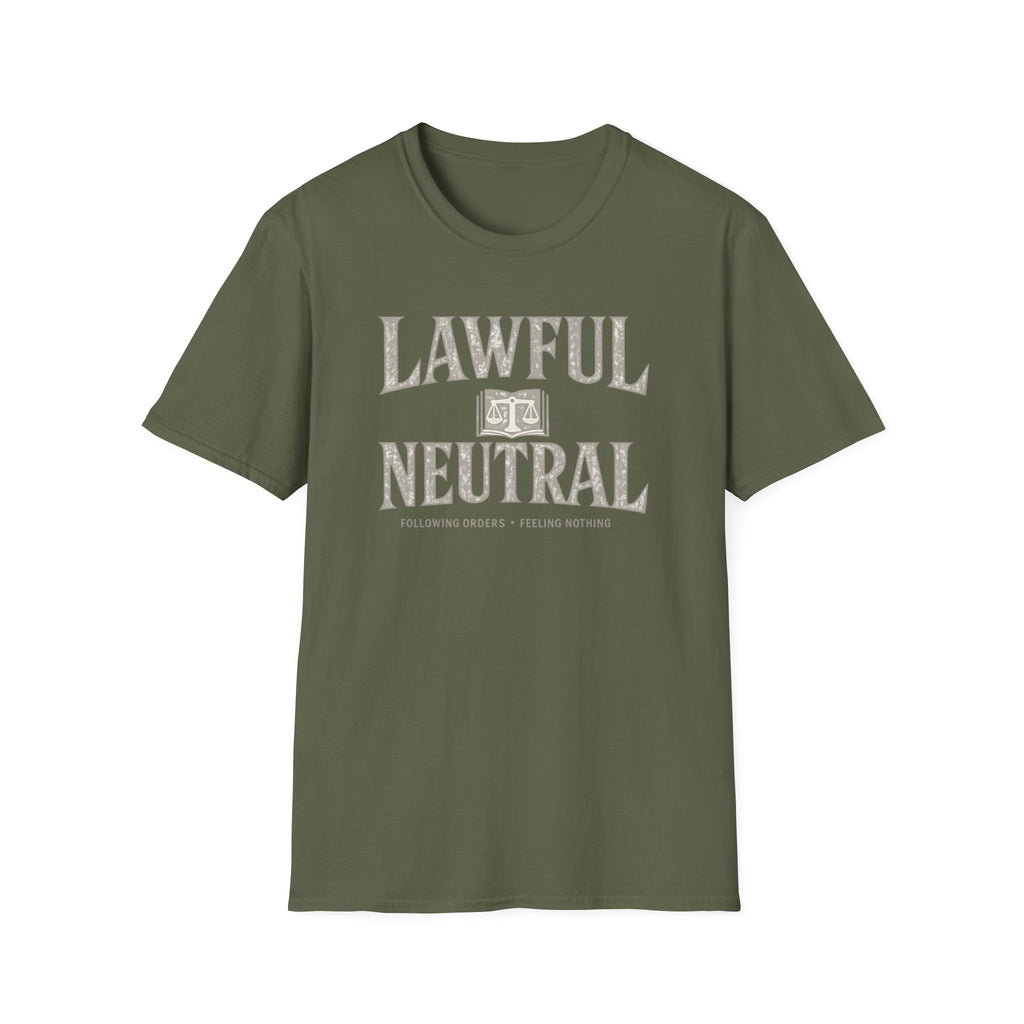 Lawful Neutral T-Shirt – RPG Alignment Tee with Scales Graphic