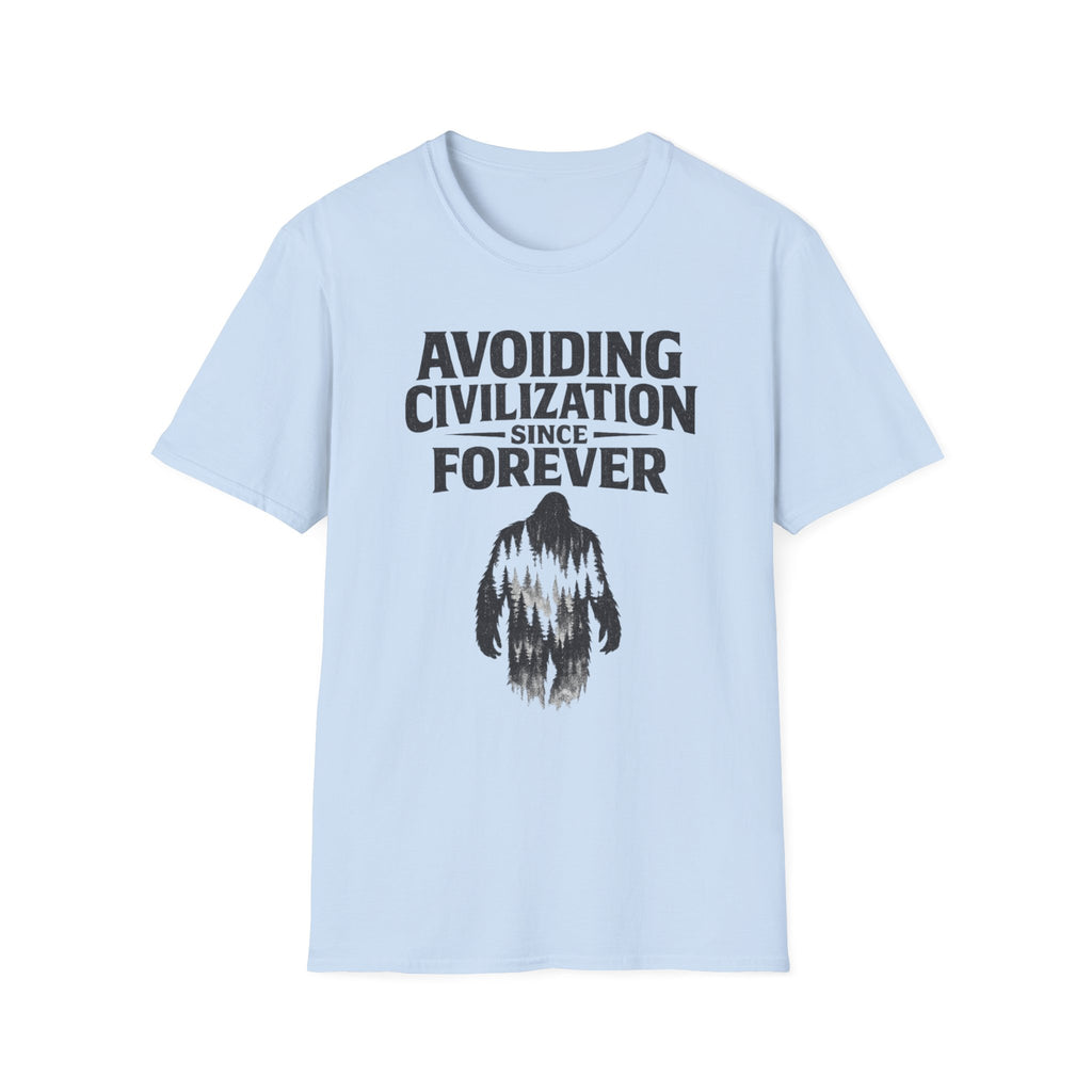 Avoiding Civilization Since Forever T-Shirt — Bigfoot Graphic
