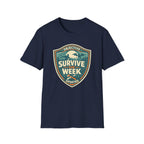 Survive The Week Shield T‑Shirt - Adventure Objective Updated Graphic Tee