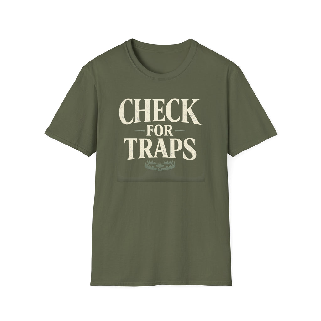 Check For Traps T-Shirt - Funny Retro Adventure Graphic Tee