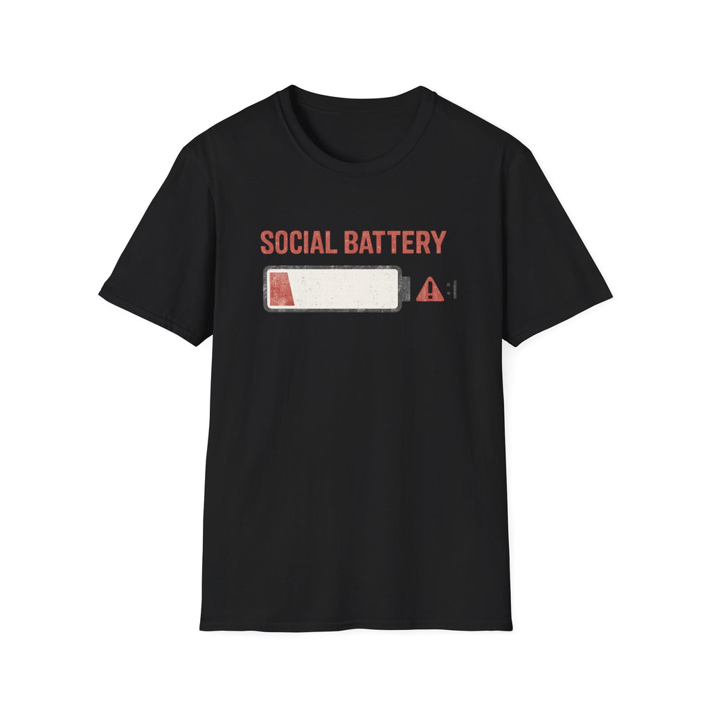 Social Battery Low Funny Introvert Graphic T-Shirt