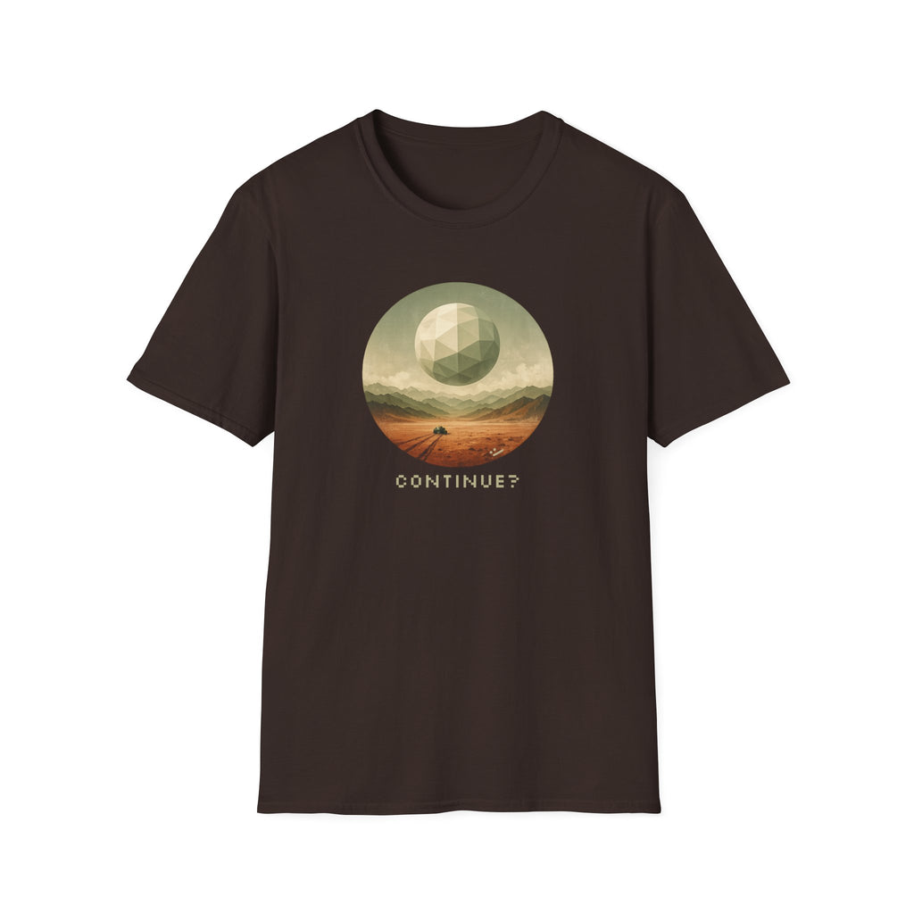 'Continue?' Surreal Desert Sphere T-Shirt - Graphic Tee