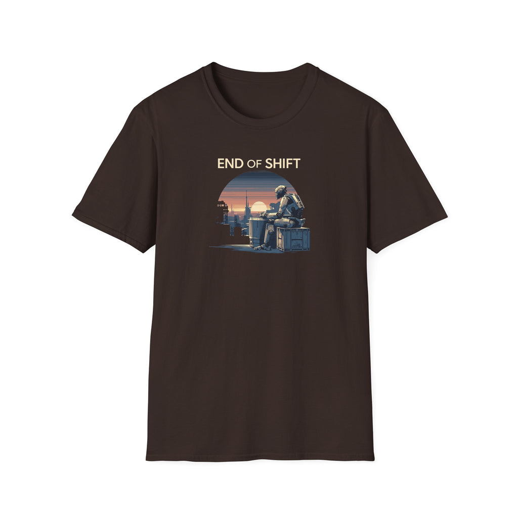 End of Shift T-Shirt — Retro Sunset Worker Graphic Tee