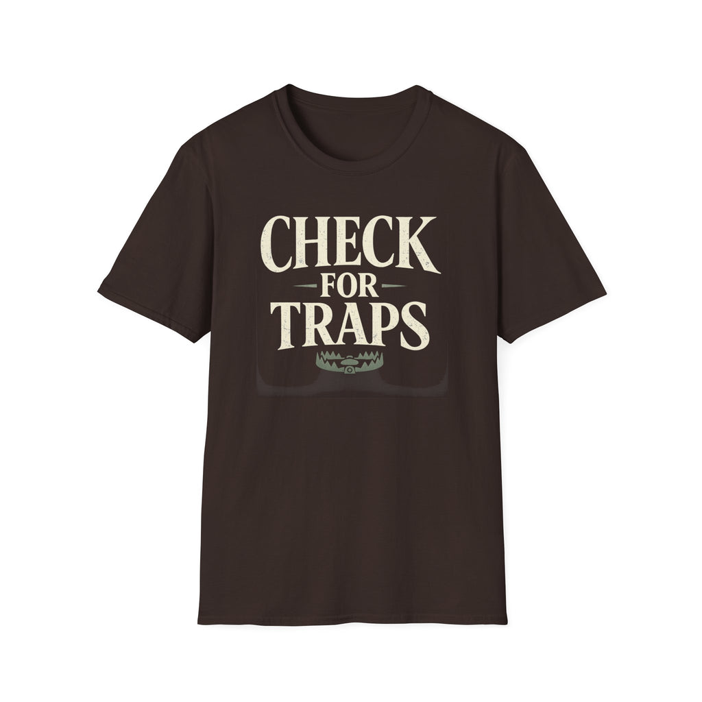 Check For Traps T-Shirt - Funny Retro Adventure Graphic Tee