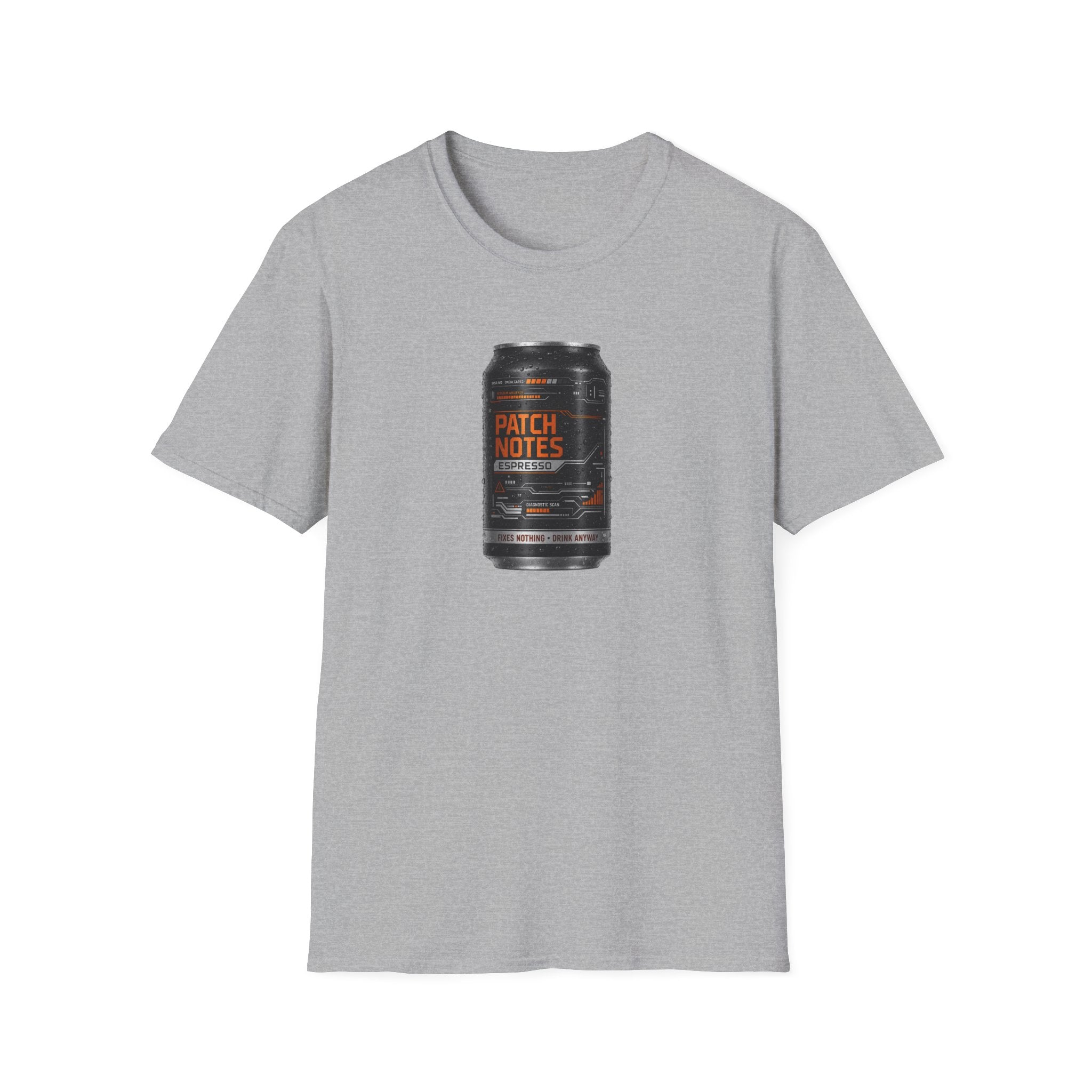 Patch Notes Espresso T-Shirt — Gamer Coffee Can Tee