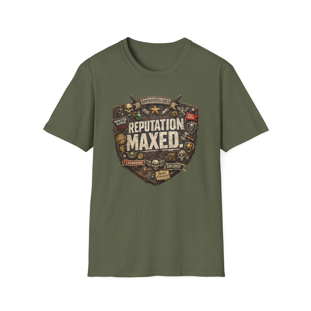 'Reputation Maxed' Gamer Adventure Graphic T-Shirt