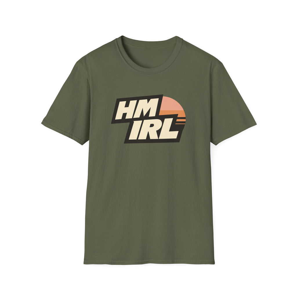 HM IRL Retro Logo T-Shirt — Vintage Sunset Graphic Tee