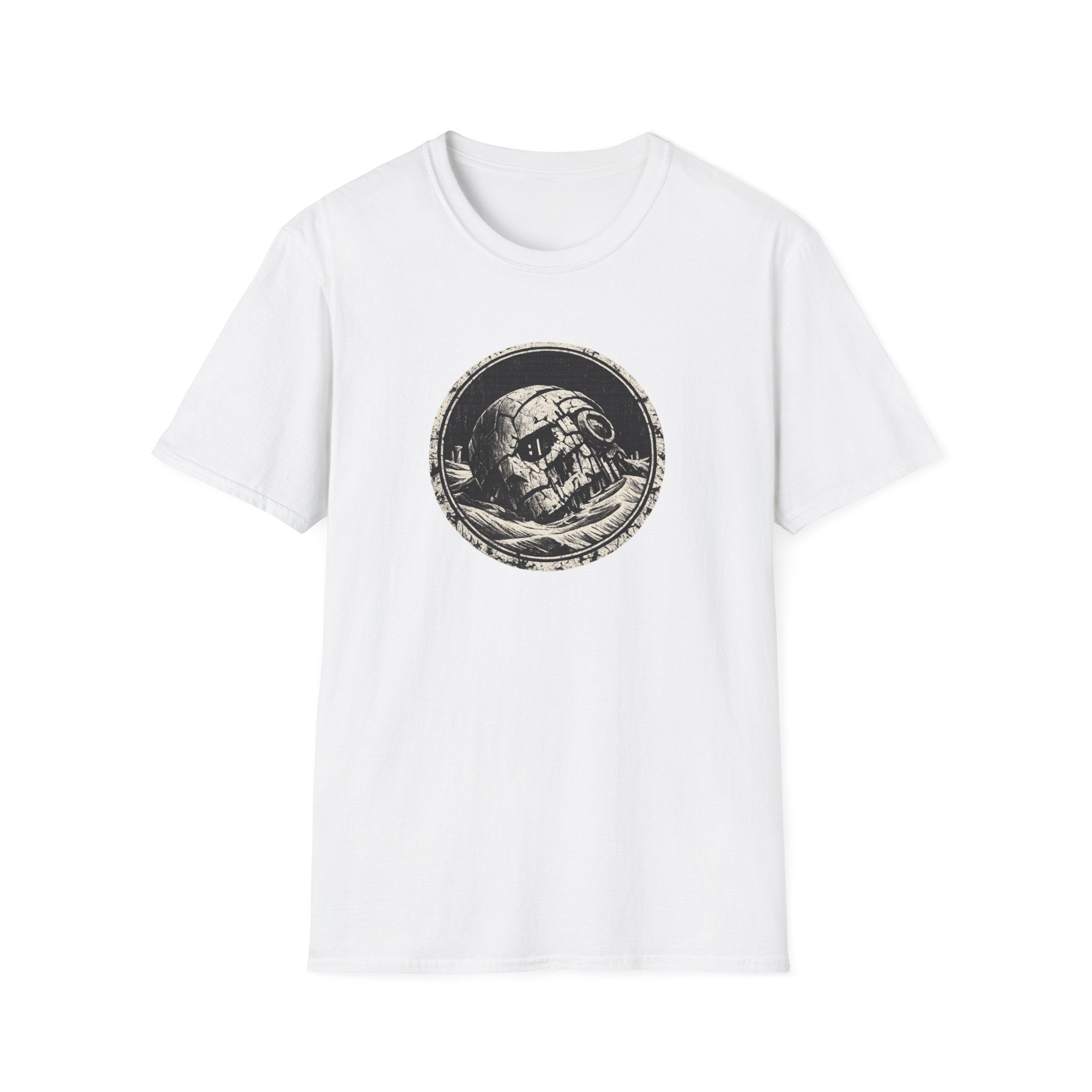 Buried Robot T‑Shirt – Vintage Space Helmet Graphic Tee