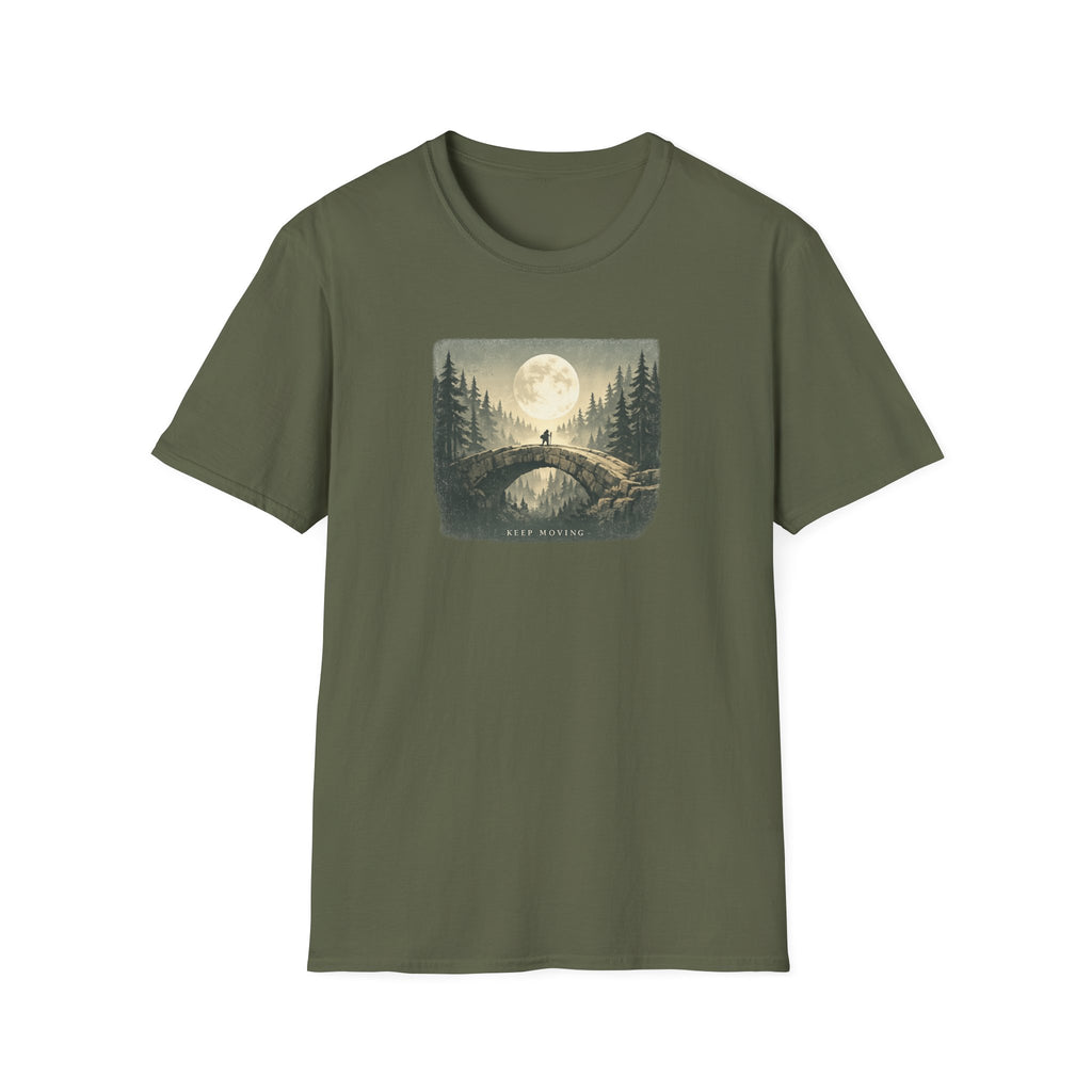 'Keep Moving' Moonlit Forest Bridge T-Shirt